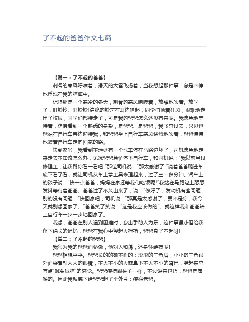 了不起的爸爸作文七篇