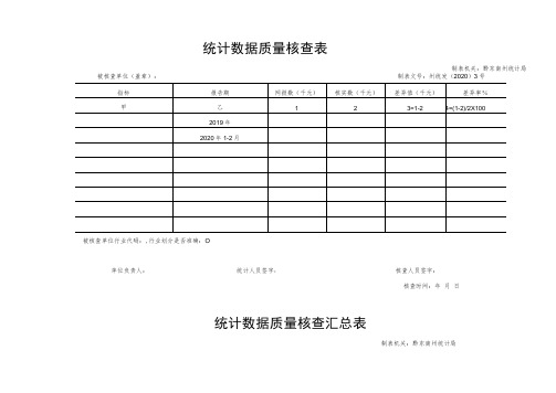 统计数据质量核查表