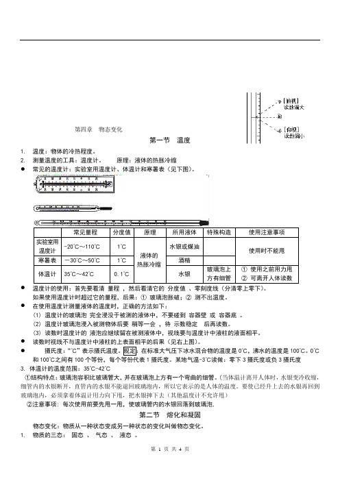 八年级物理第三章知识点汇总