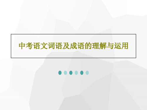 中考语文词语及成语的理解与运用共75页