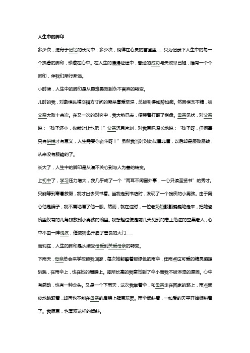人生中的脚印作文
