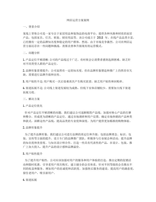 网店运营方案案例