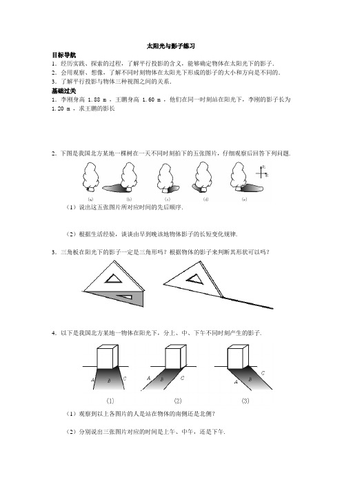 太阳光与影子练习