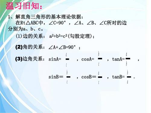 北师大九年级数学下1.3三角函数的计算课件(共14张PPT)