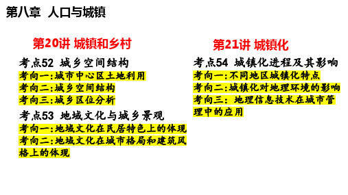 2025届高三一轮复习+课件+乡村和城镇空间结构