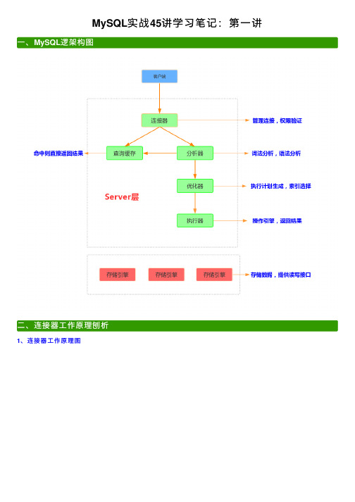 MySQL实战45讲学习笔记：第一讲