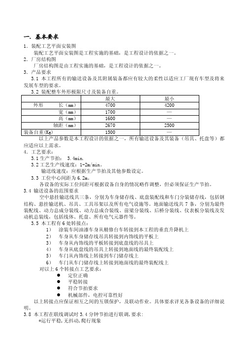 汽车总装输送线工艺描述