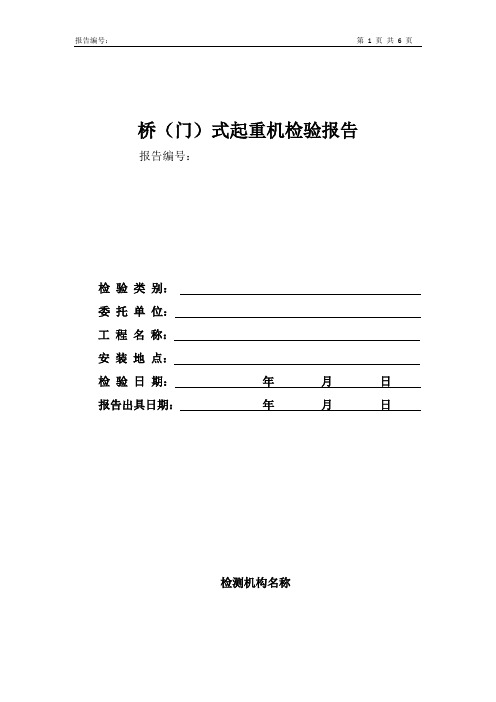 桥(门)式起重机(定期)检验报告