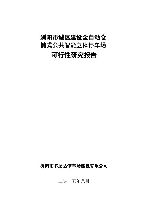 立体车库可行性研究报告样本