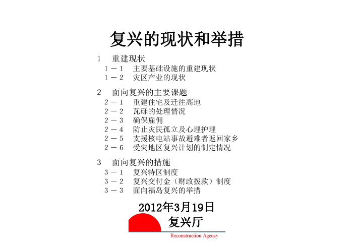 东日本大地震后日本的复兴现状和举措