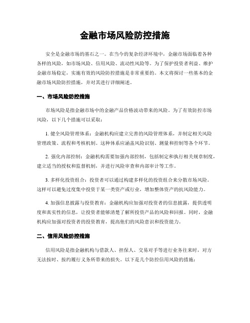 金融市场风险防控措施