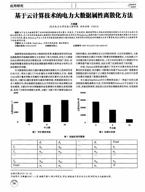 基于云计算技术的电力大数据属性离散化方法