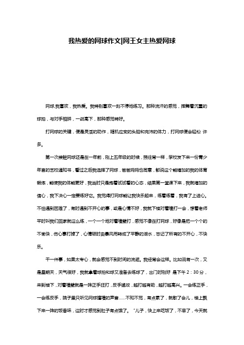 我热爱的网球作文-网王女主热爱网球