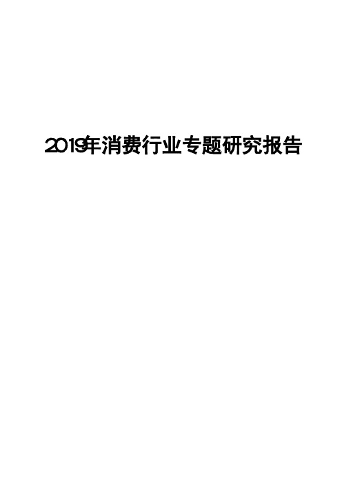 2019年消费行业专题研究报告