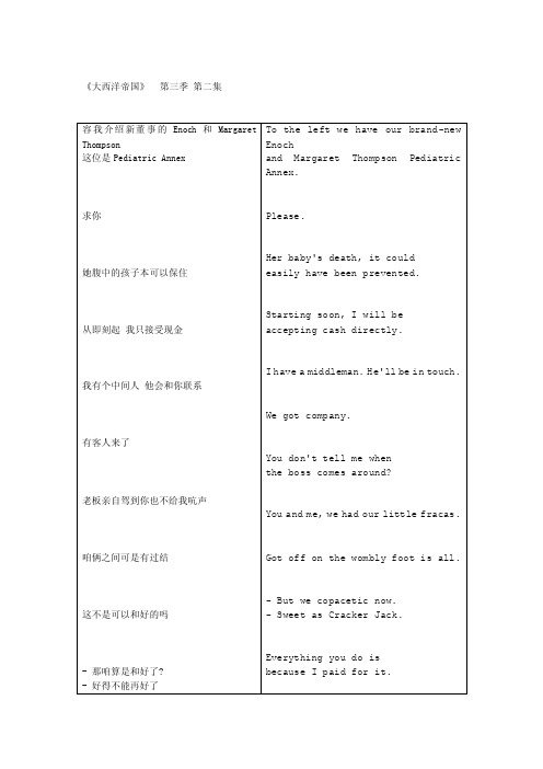 大西洋帝国第三季第二集中英双语对照字幕看字幕学英语文本文件