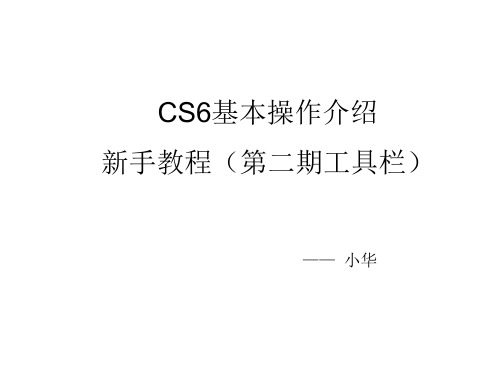 CS6基本操作(第二期工具栏)