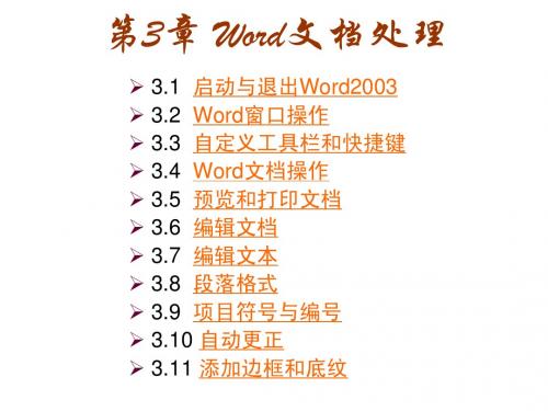 《计算机文化基础(Windows XP版)》第3章：Word文档处理