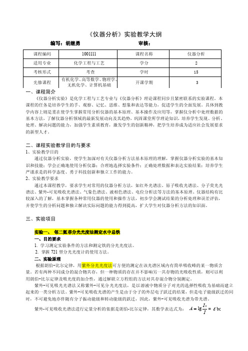 仪器分析实验