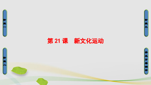 高中历史第5单元近现代中国的先进思想第21课新文化运动课件岳麓版必修3