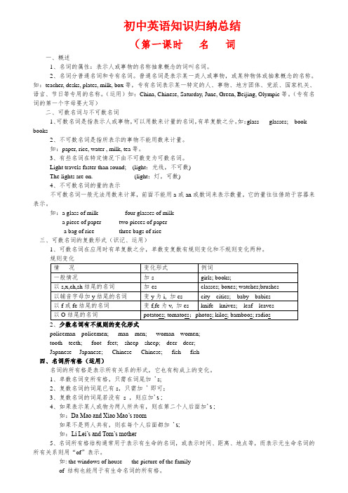 (超详)初中英语知识点归纳汇总