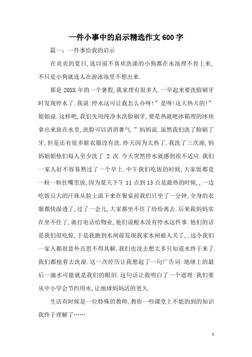 一件小事中的启示精选作文600字