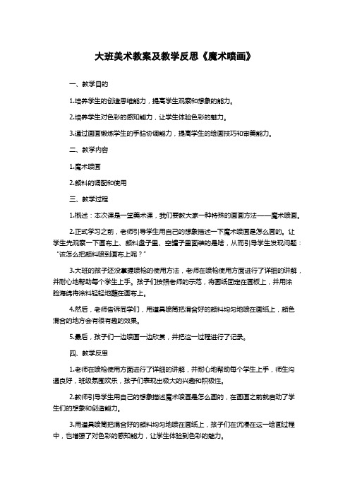 大班美术教案及教学反思《魔术喷画》