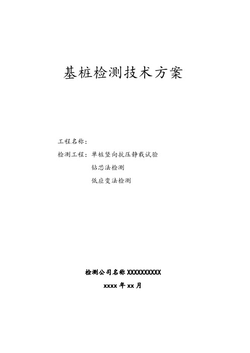 检测技术方案(静载、钻芯法,低应变)