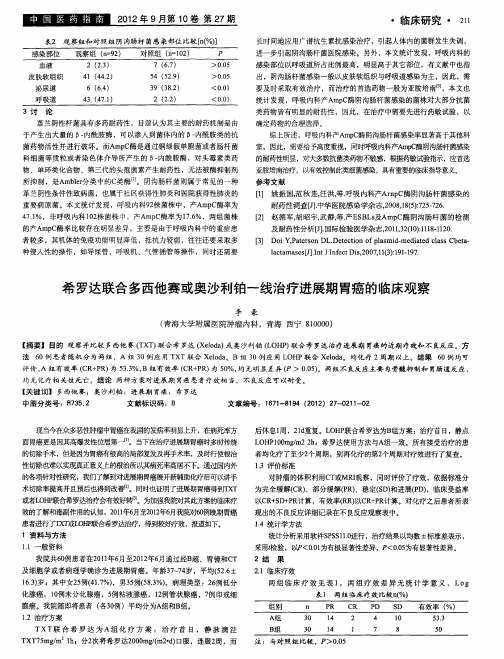 希罗达联合多西他赛或奥沙利铂一线治疗进展期胃癌的临床观察
