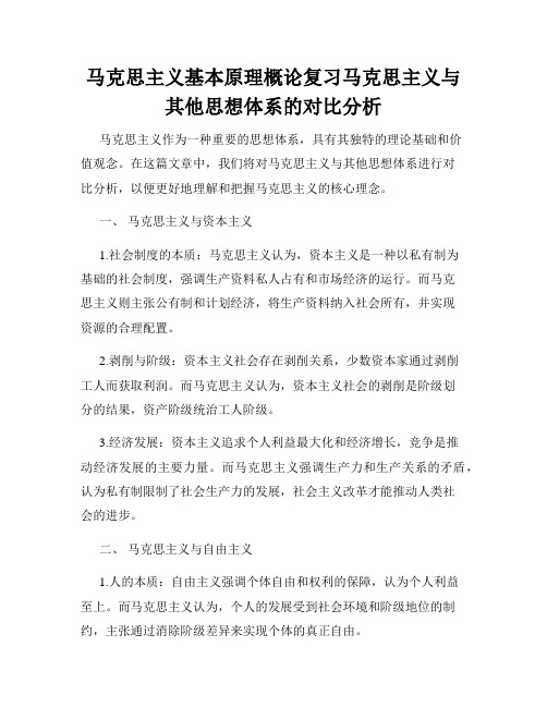 马克思主义基本原理概论复习马克思主义与其他思想体系的对比分析