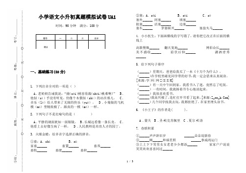 【小学教育】2019最新小学语文小升初(通用版)真题模拟试卷UA1—8K可直接打印