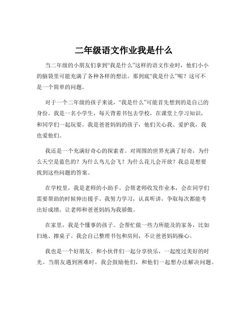 二年级语文作业我是什么