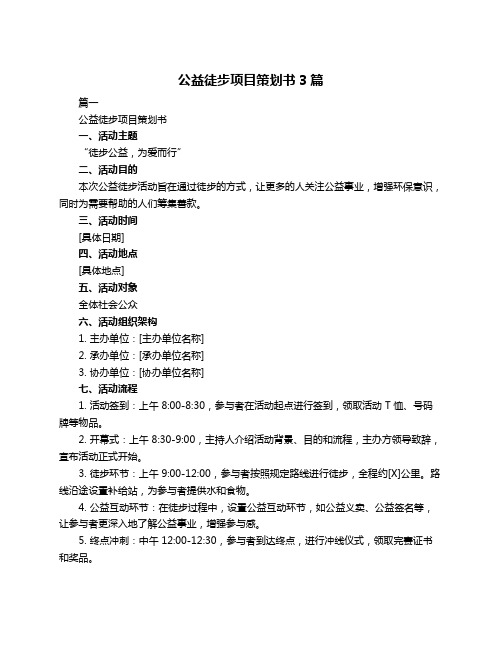 公益徒步项目策划书3篇