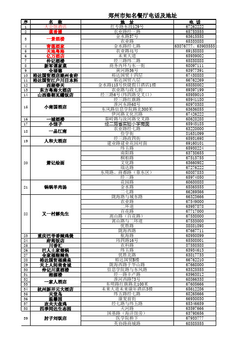 餐饮、酒店统计表1