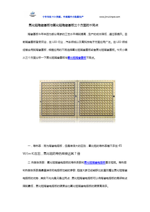 氮化铝陶瓷基板与氧化铝陶瓷基板三个方面的不同点