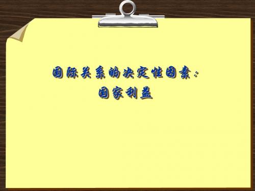 【高中政治】国际关系的决定性因素：国家利益ppt精品课件4