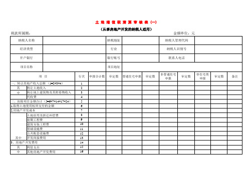 土地增值税清算审核表