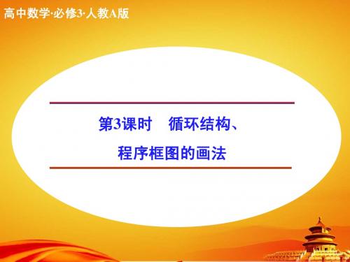 (人教a版)必修三同步课件：1.1.2(3)循环结构、程序框图的画法