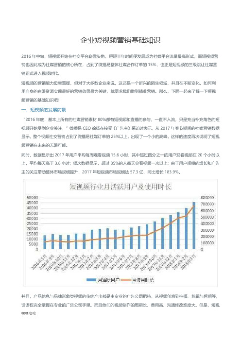 企业短视频营销基础知识-精选