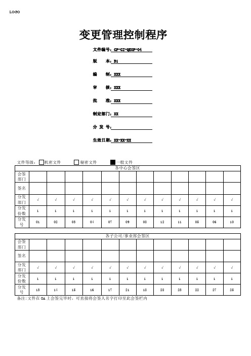 变更管理控制程序