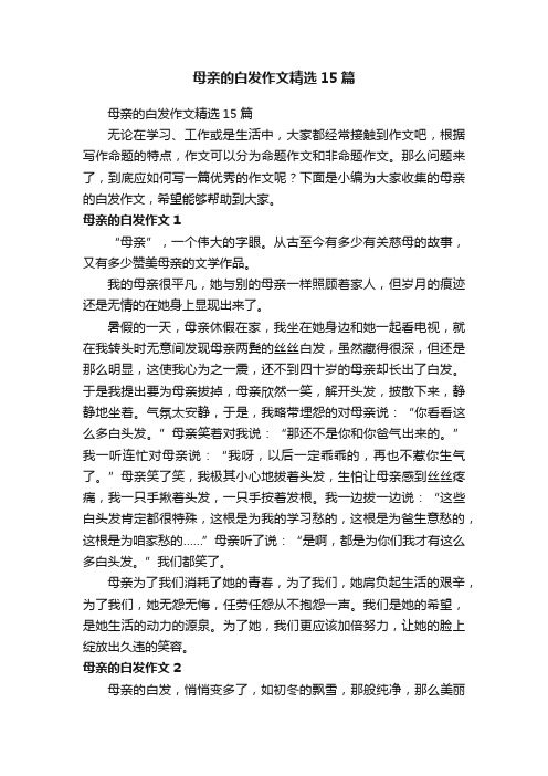 母亲的白发作文精选15篇