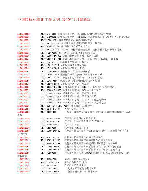 中国国标标准化工作导则_2010年1月最新版