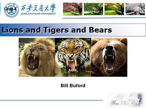 现代大学英语(第二版)Unit4-Lions-and-Tigers-and-BearsPPT课件