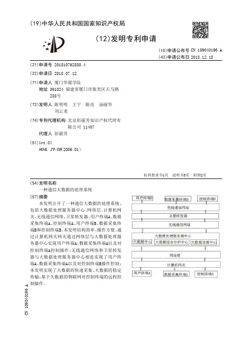 一种通信大数据的处理系统[发明专利]