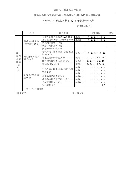 02-配线端接部分评分表