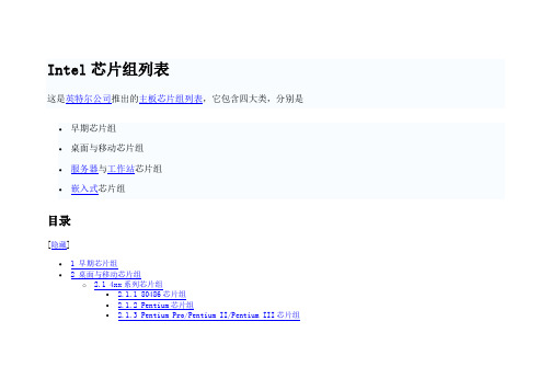 Intel芯片组列表