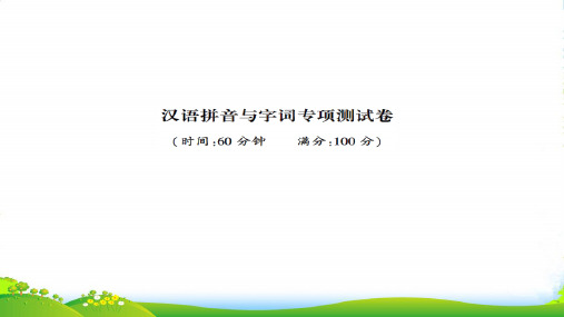 人教部编版二年级下册语文习题课件-专项 汉语拼音与字词专项测试卷