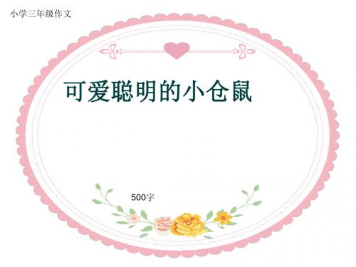 小学三年级作文《可爱聪明的小仓鼠》500字(共8页PPT)