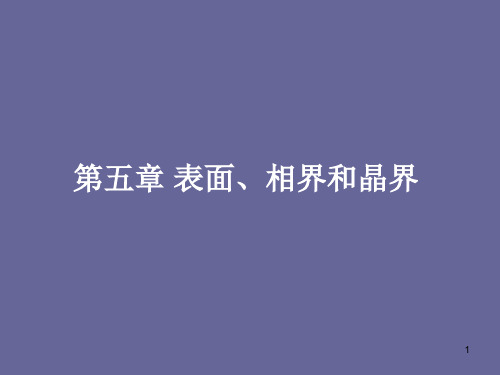 第五章 表面、相界和晶界 无机材料物理化学 教学课件