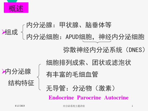 内分泌系统主题讲座ppt课件