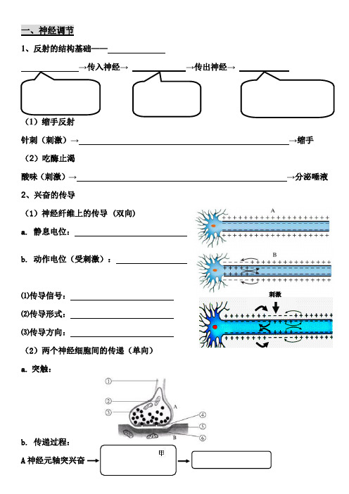 神经调节和体液调节导学案